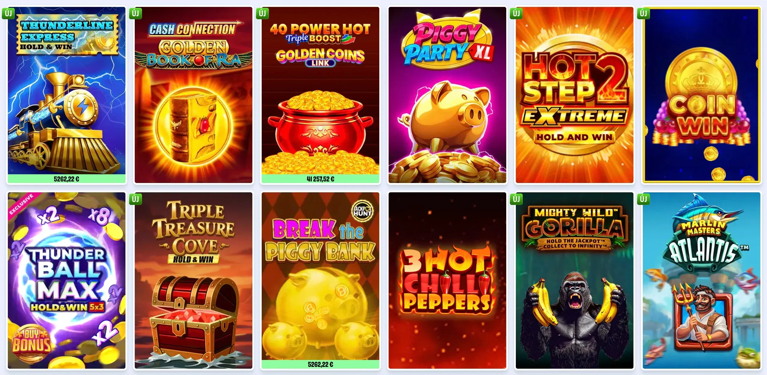 Játékgyűjtemény az Onlyspins kaszinóban